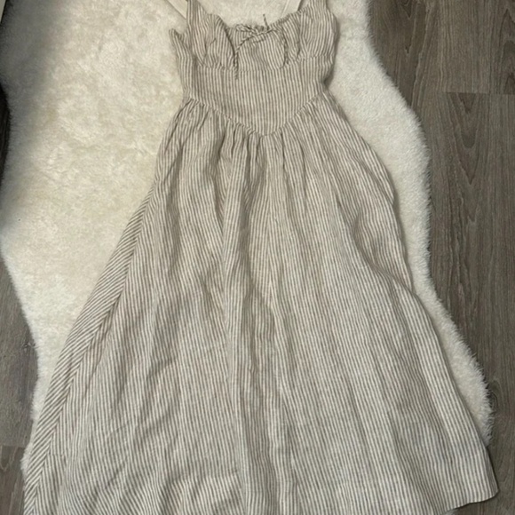 Reformation Size 4 Balia Midi Dress Sandy Stripes - Picture 3 of 11